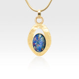 Hammered Pendant Vintage Glass Blue