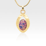 Hammered Pendant Vintage Glass Opal