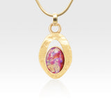 Hammered Pendant Vintage Glass Pink