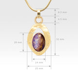 Hammered Pendant Vintage Glass Purple Measurements