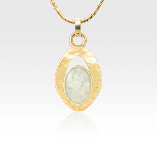 Hammered Pendant Vintage Glass White
