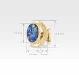 Hammered Ring Vintage Glass Blue Measurements