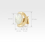 Hammered Ring Vintage Glass White Measurements
