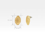 Laurel Leaf Stud Earrings Measurements