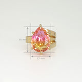 Multi-Facet Bi Colour Tourmaline Ring Measurements