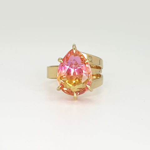 Multi-Facet Bi Colour Tourmaline Ring