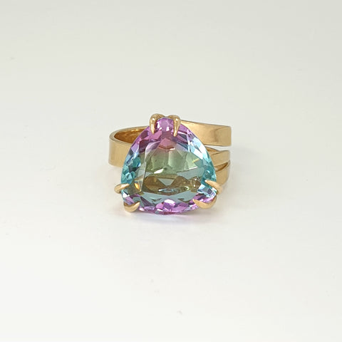 Multi-Facet Bi Colour Tourmaline Ring LE3