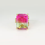 Multi-Facet Bi Colour Tourmaline Ring