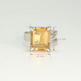 Multi-Facet Citrine Octagon Ring Silver Measure,emts