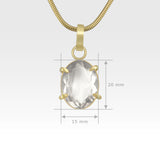 Multi-Facets Clear Quartz Oval Pendant Measurements