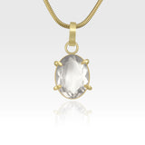 Multi-Facets Clear Quartz Oval Pendant