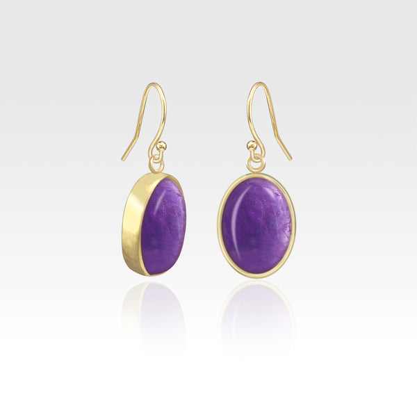 Oval Earrings - Amethyst