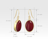 Oval Earrings - Carnelian Measurements