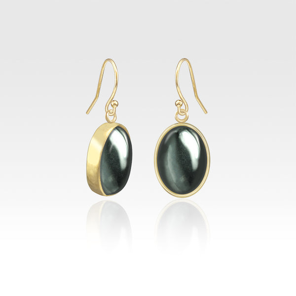 Oval Earrings - Hematite