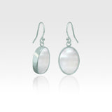 Oval Earrings - Mother of Pearl Silver