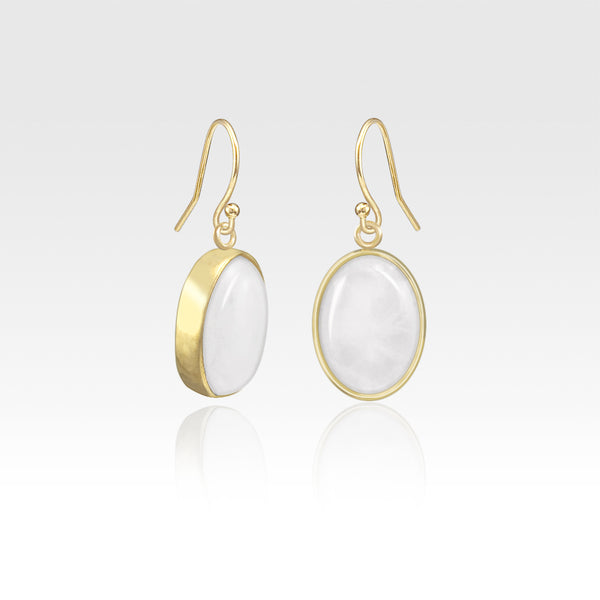 Oval Earrings - Clear Quartz