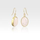 Oval Earrings - Rose Quartz