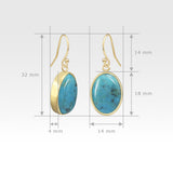 Oval Earrings - Turquoise Measurements