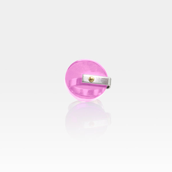 Plexiglas Rivet Circle Ring - Pink