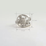 Star Signs Cancer Ring Silver Measurements