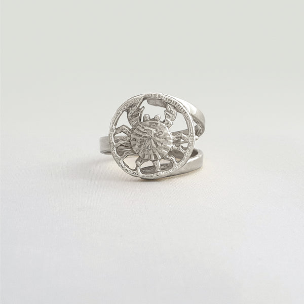 Star Signs Cancer Ring Silver