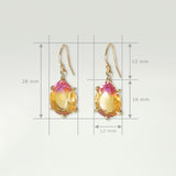 Tourmaline Earrings Measurements