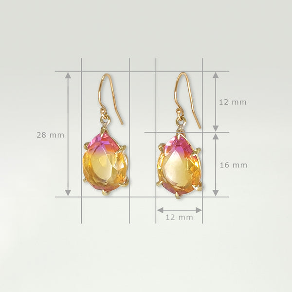 Tourmaline Earrings Measurements