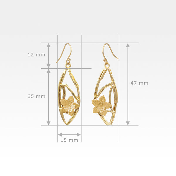 Twiglet Flower Earrings Measurements