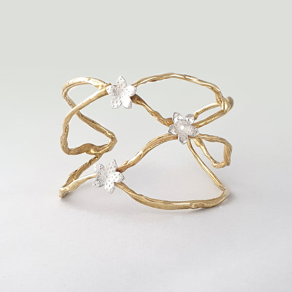 Twiglet Flower Two Tone Cuff