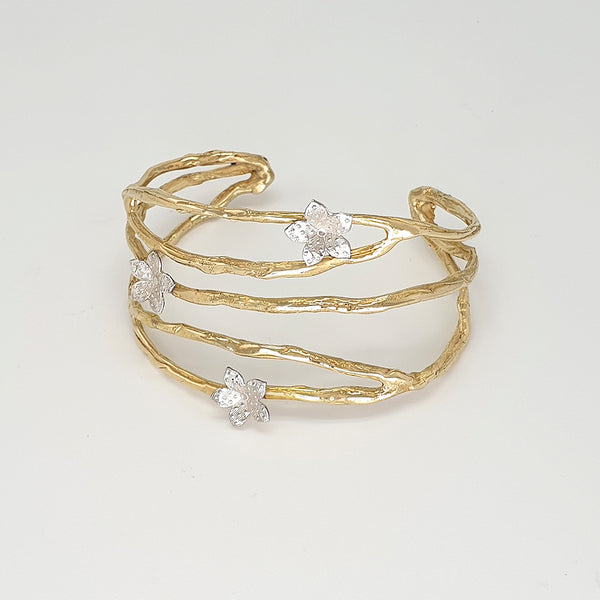 Twiglet Flower Two Tone Cuff Side View