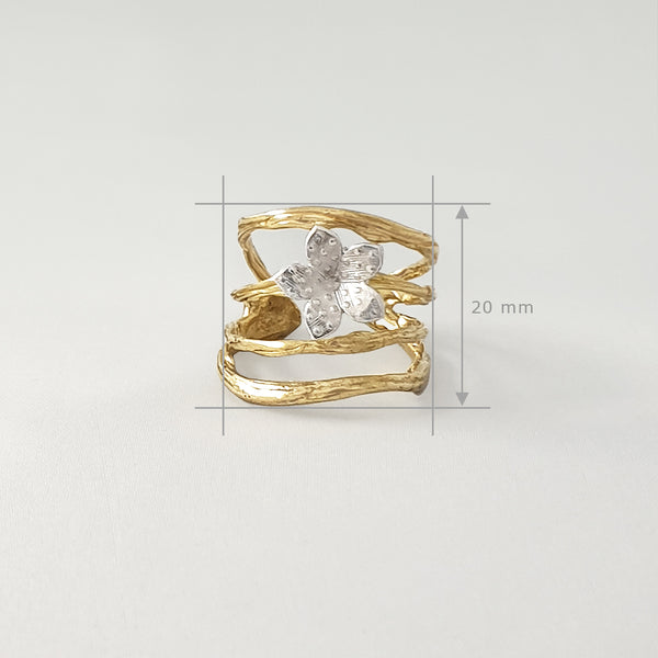 Twiglet Flower Two Tone Ring Limited Edition 2 *SOLD*