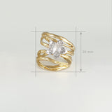Twiglet Flower Two Tone Ring Measurements