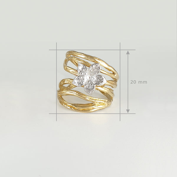 Twiglet Flower Two Tone Ring Measurements