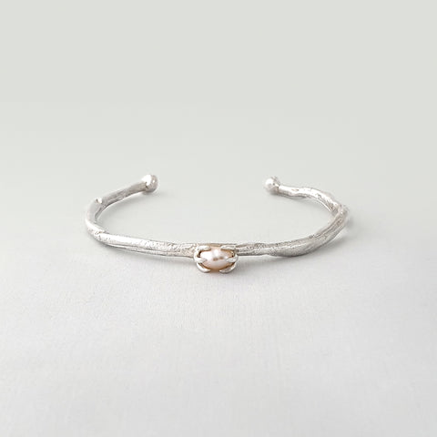 Twiglet Pearl Bracelet Silver