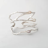 Twiglet Pearl Cuff Silver Side