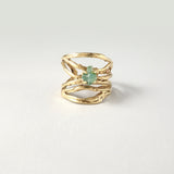 Twiglet Raw Emerald Ring