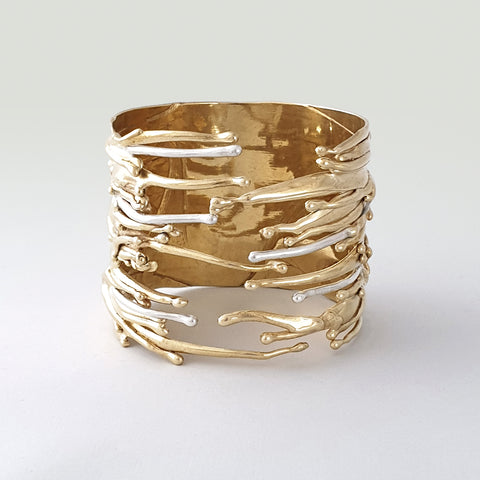 Waterfall Two Tone Cuff Bracelet