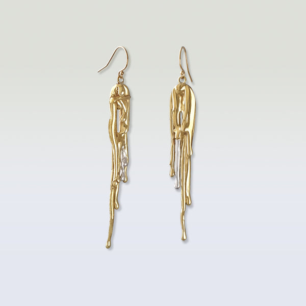 Waterfall Two Tone Earrings