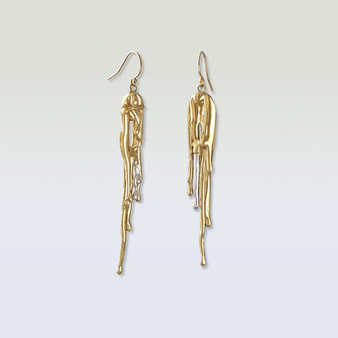 Waterfall Two Tone Earrings