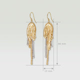 Waterfall Two Tone Earrings Measurements