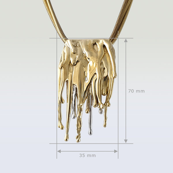 Waterfall Two Tone Pendant Measurements