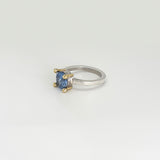 Aquamarine Ring Gold and Silver Side