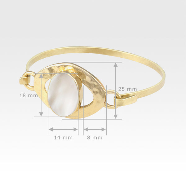 Hammered Bangle Mother of Pearl Shell Measurements