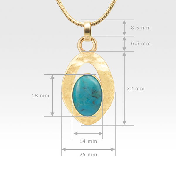 Hammered Pendant - Turquoise