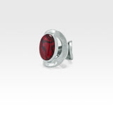 Hammered Ring Abalone Red Silver