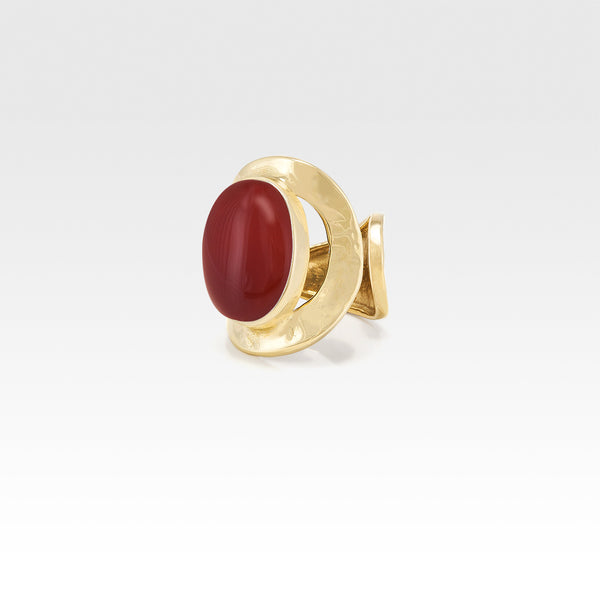 Hammered Ring Carnelian