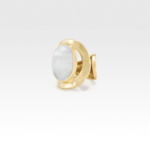 Hammered Ring Mother of Pearl Shell