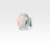 Hammered Ring Quartz Rose Silver