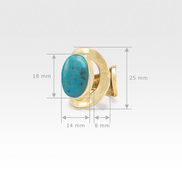 Hammered Ring Turquoise Measurements
