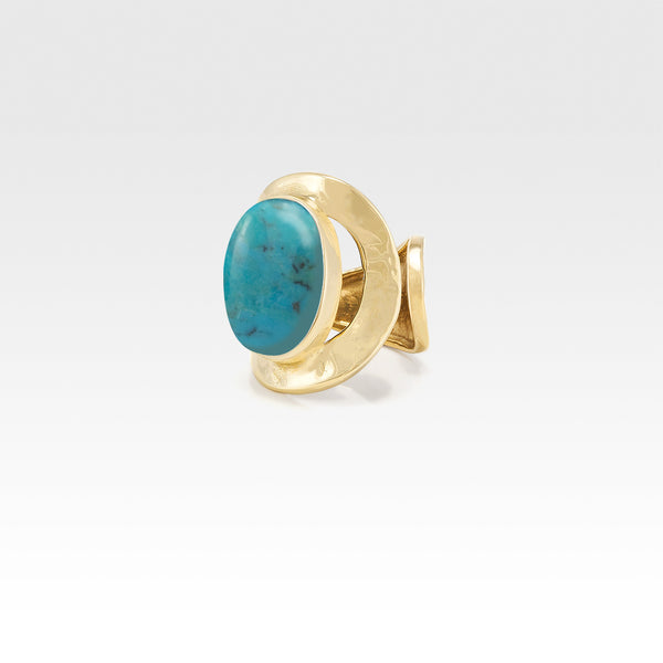 Hammered Ring Turquoise